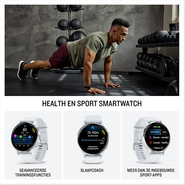 Garmin Venu® 3 Fitness Smartwatch | Silver | Whiite