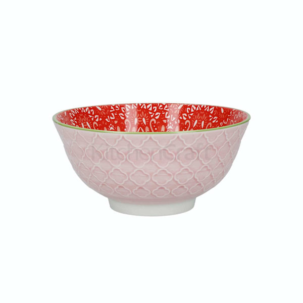 KitchenCraft Ceramic Cereal Bowl Bright Design - set 4 pcs