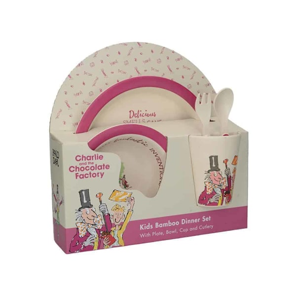 Roald Dahl Bamboo Dinner Set Charlie &amp; Chocolate Factory