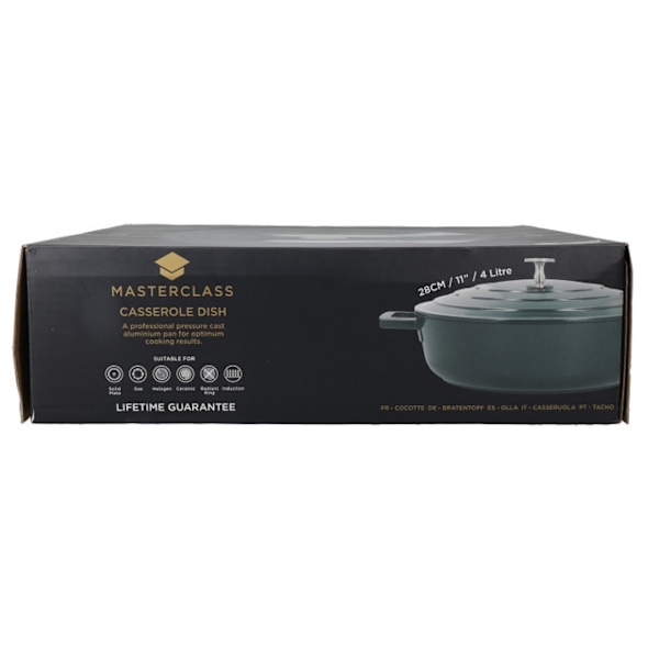 MasterClass Cast Aluminium Casserole 4L. - Hunter Green