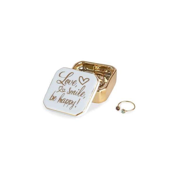 Balvi Ring holder Golden Love Box (ceramic)