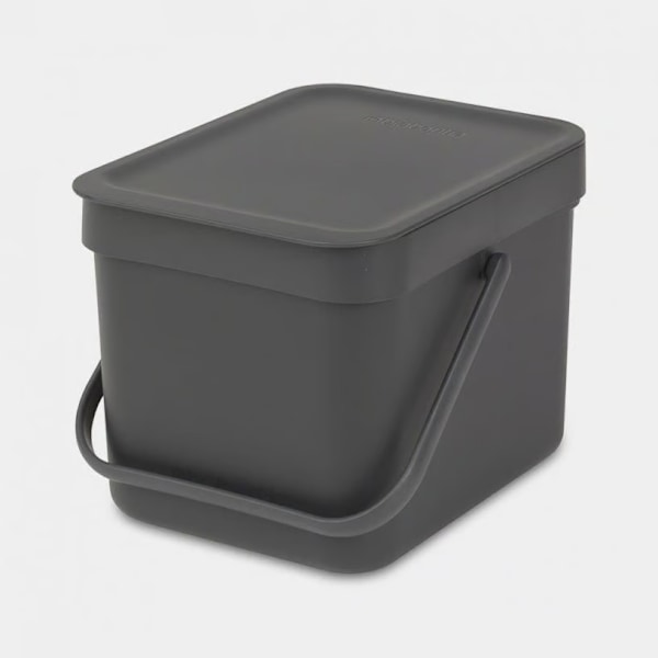 Brabantia Sort &amp; Go Waste Recycle Bin 6L. Grey