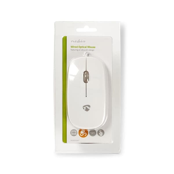 Nedis Wired Mouse 1000dpi - Both Handed Black