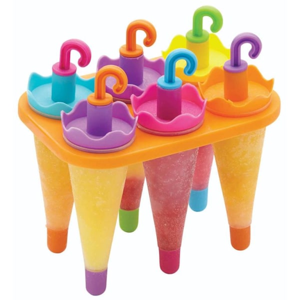 KitchenCraft Umbrella Lolly Makers With Stand - Set 6pcs.