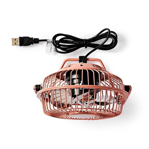 Nedis Metal Mini Fan 10cm - USB powered Vintage Pink