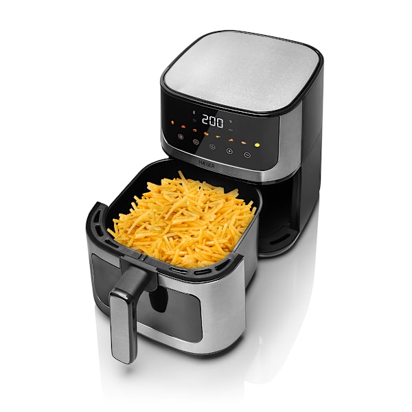 Haeger Magic Window oljefri digital fritös | 4,7 l | 1200 W Svart, Silver