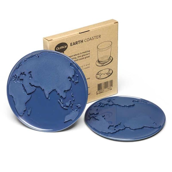 Qualy Earth Coaster Set 2pcs. - Dark Blue