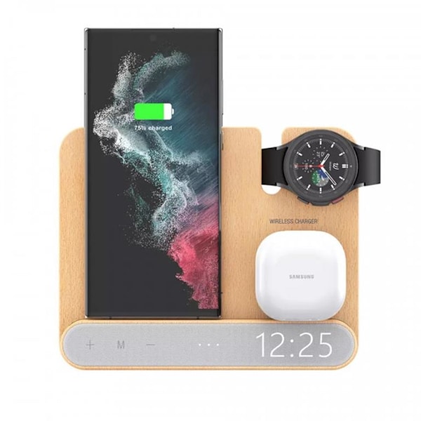 Liquno Nissi Green Line Bamboo 15W Induction Charger &amp; Clock