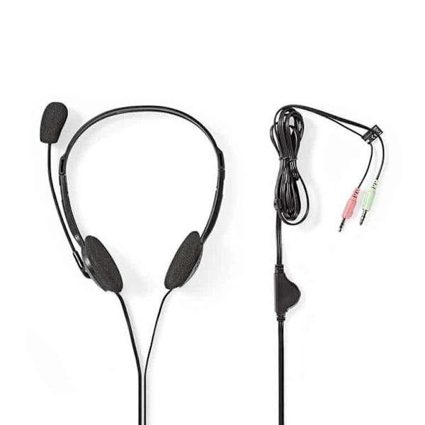 Nedis PC Headset On-Ear Microphone Vaaleanpunainen