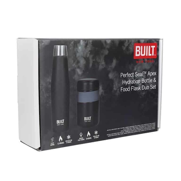 Built Apex Water Bottle &amp; Food Flask Gift Set Gold
