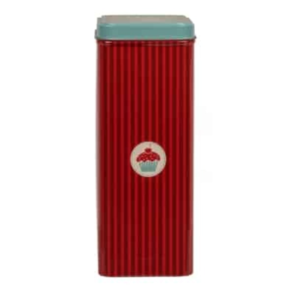 Sininen Sininen Tin Box - Kahvi, Tee, Sokeri - Retro Punainen/Sininen