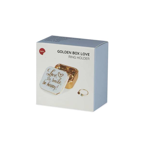 Balvi Ring holder Golden Love Box (ceramic)
