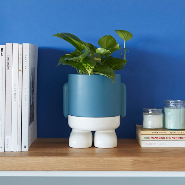 Balvi Ceramic Flower Pot Mr. Standy Blue