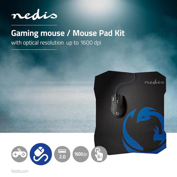 Nedis Gaming Mouse &amp; Mouse Pad Set