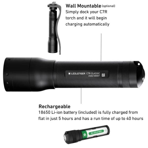 LedLenser C7R Classic ladattava taskulamppu 1000lm
