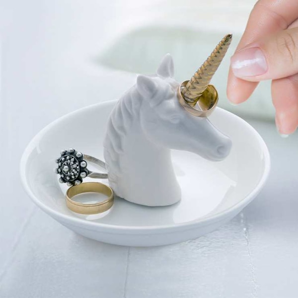 Balvi Ring Holder Unicorn - White ceramic