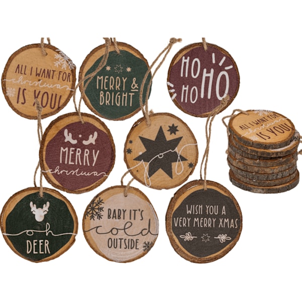 Out of the Blue Christmas Wooden Decoration Hanger Set - 8pc