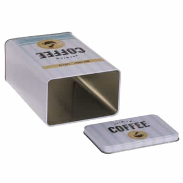 Out of the Blue Tin Box - Coffe, Tea, Sugar - Retro Yellow