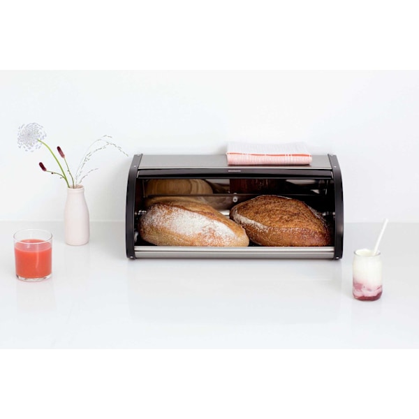 Brabantia Roll Top Bread Bin Medium Matt Steel