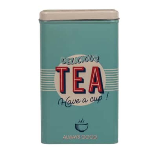 Sininen Sininen Tin Box - Kahvi, Tee, Sokeri - Retro Punainen/Sininen