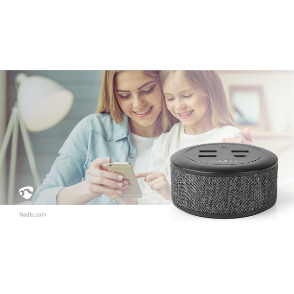 Nedis Quick Desktop Charger - 30W - 3xUSB-A/1xUSB-C Harmaa