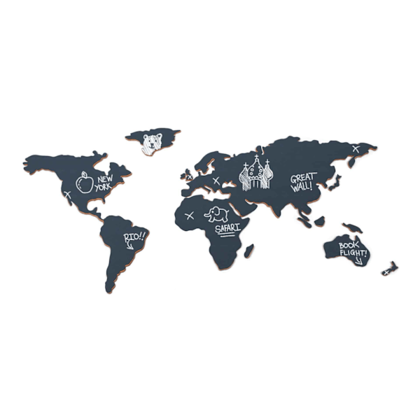Luckies Chalkboard World Map