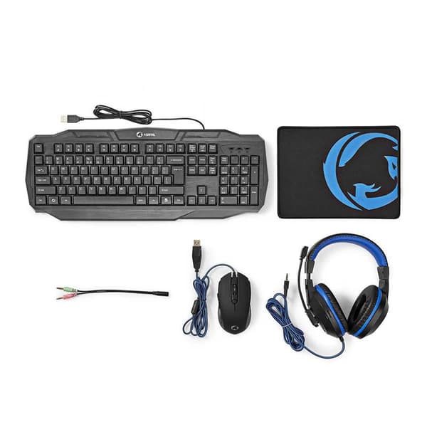 Nedis Gaming Combo Kit 4-in-1 - LED - US / QWERTY