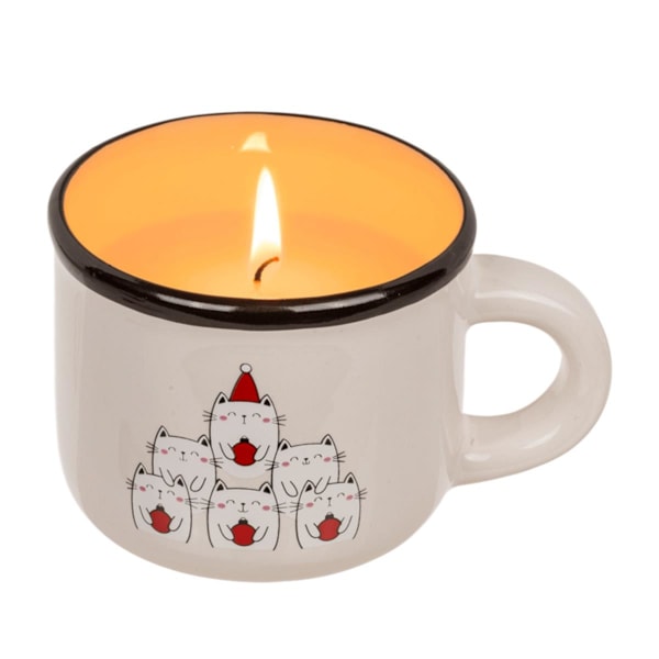 Out of the Blue Christmas Candle in Mug - Tree of Cats