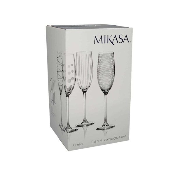 Mikasa Cheers Set Of 4 Flute Glasses