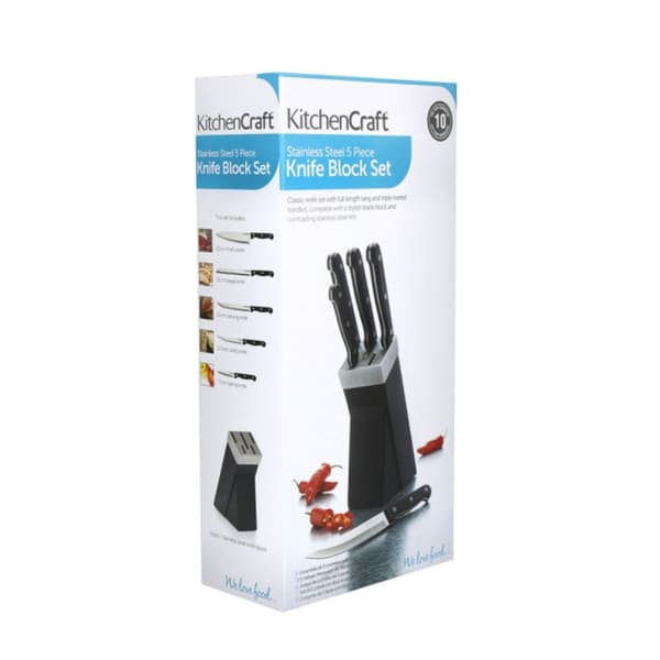 KitchenCraftin moderni veitsisarja ja veitsiteline | 5 kpl.