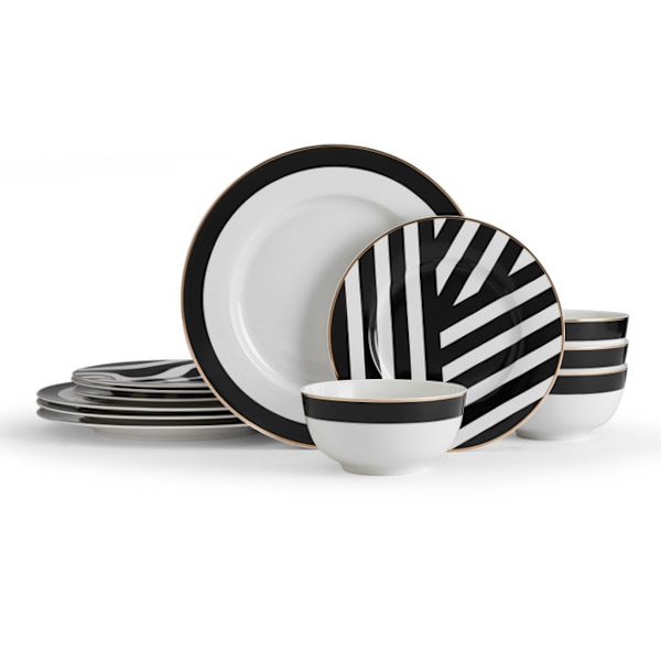 Mikasa Luxe Deco 12-osainen Ruokailuastiasto Kiinasta