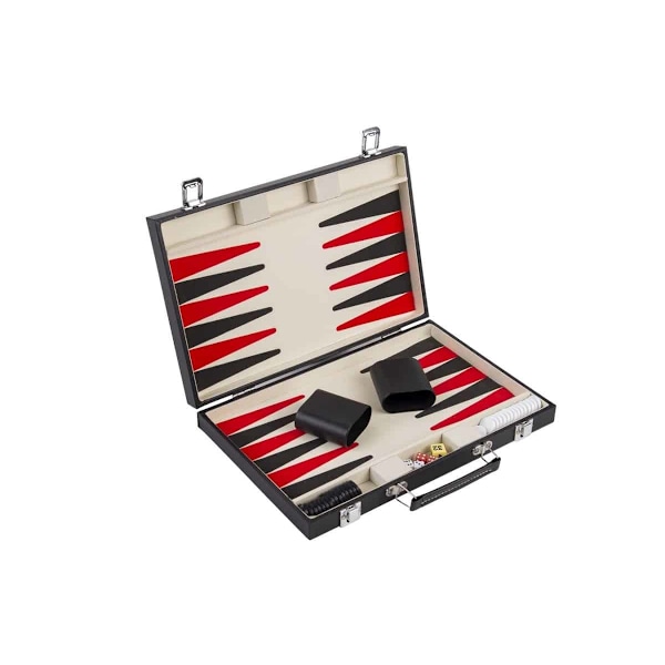 Longfield Backgammon Set 15&quot; Red/Black - in case