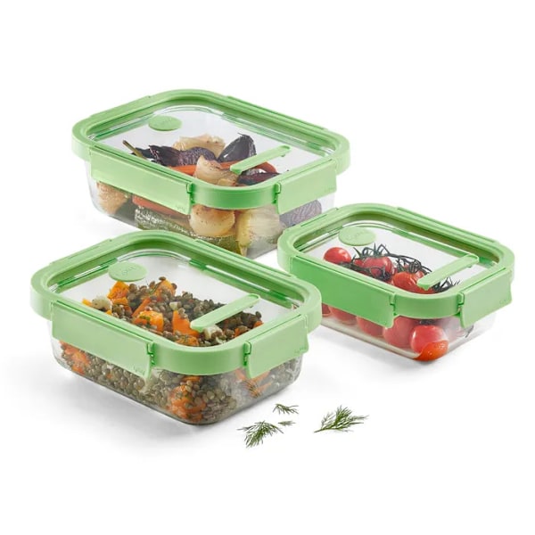 Lékué Versatile Rectangular Glass Container Set - 3pcs.