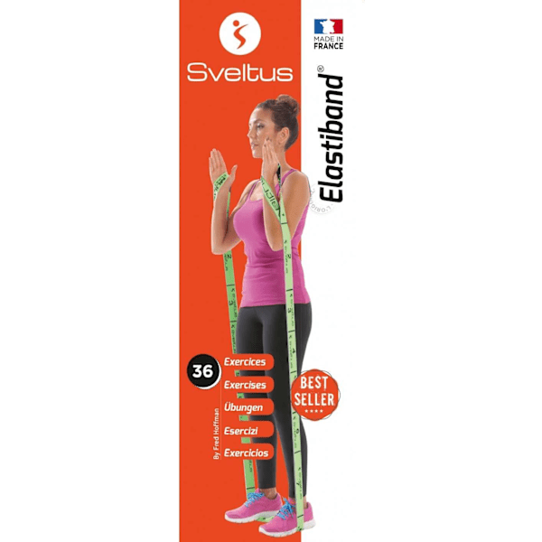 Sveltus Elastiband 10 kgs - Yellow 90cm (w. Exercise Poster)