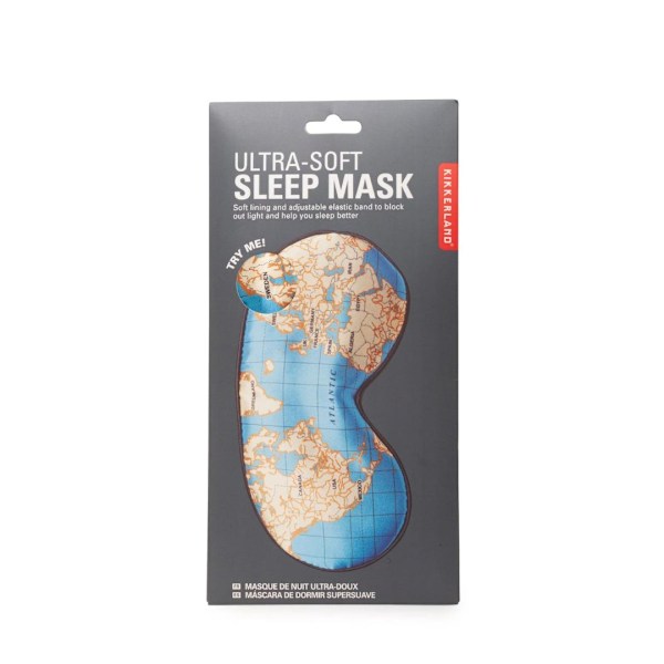 Kikkerland Ultra Soft Sleep Mask -  Map