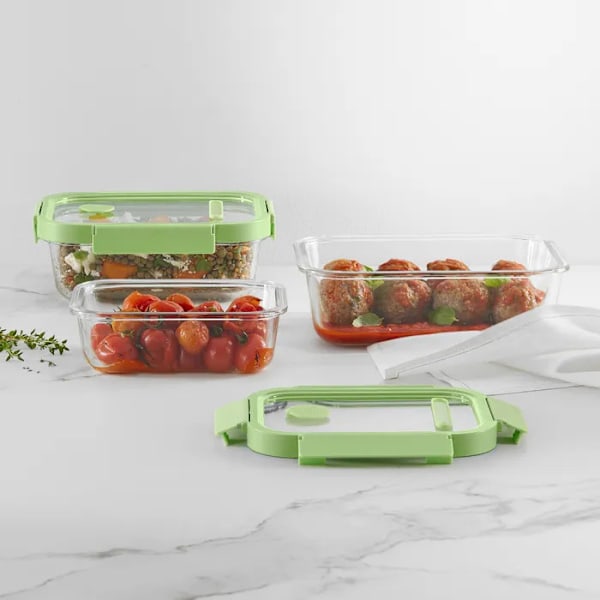 Lékué Versatile Rectangular Glass Container Set - 3pcs.
