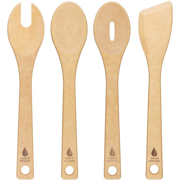 Natural Elements Recycled Wood Fibre Kitchen Utensils - 4pcs