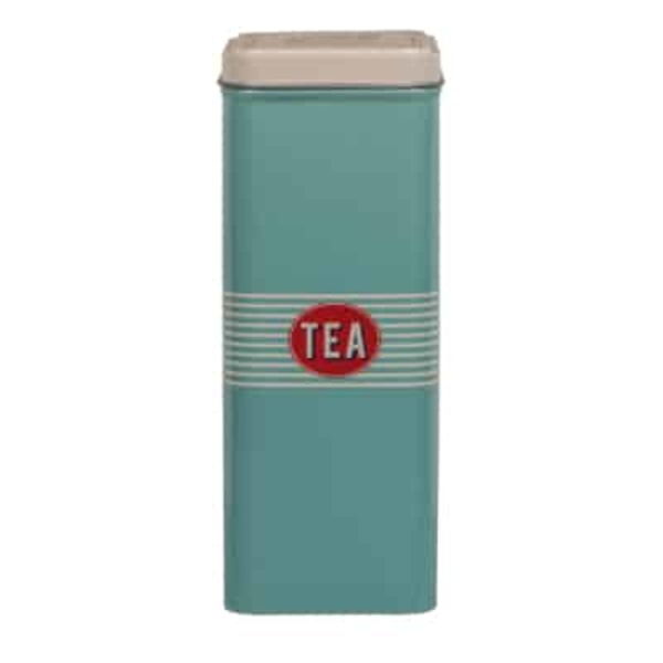 Sininen Sininen Tin Box - Kahvi, Tee, Sokeri - Retro Punainen/Sininen