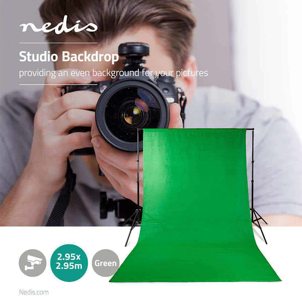 Nedis Photo Studio Backdrop 2.95x2.95m. Green