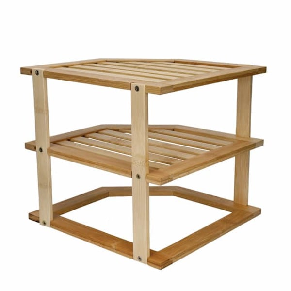 COPCO Bamboo 3-Tier Kitchen Corner Storage Shelf