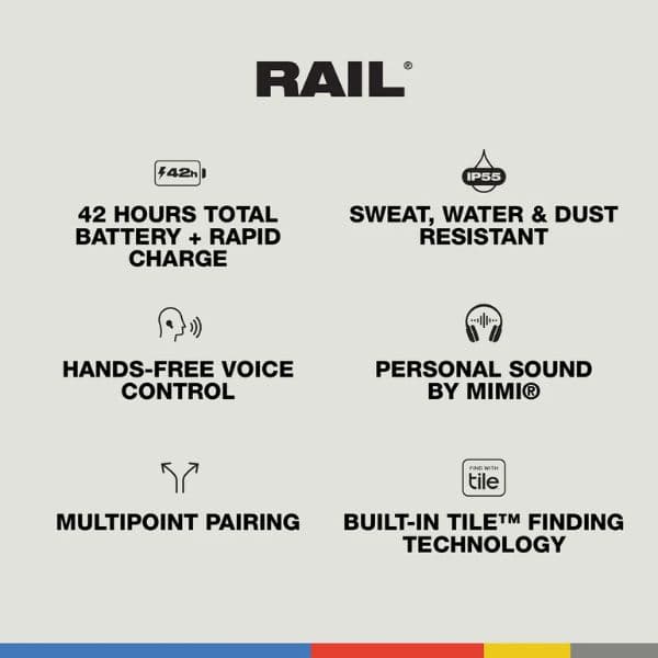 Skullcandy Rail® ANC True Wireless -nappikuulokkeet - True Black