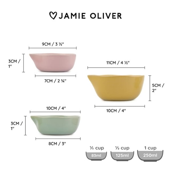 Jamie Oliver Big Love Pinch-Me Pots | Set 3pcs