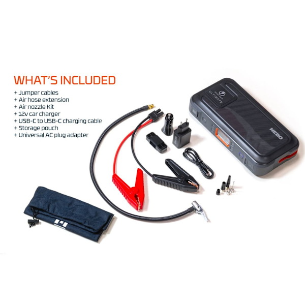 NEBO Jump Starter Ultimate EU 1500 - Professionel Nødstart til Bil Med Høj Kapacitet og Robust Design