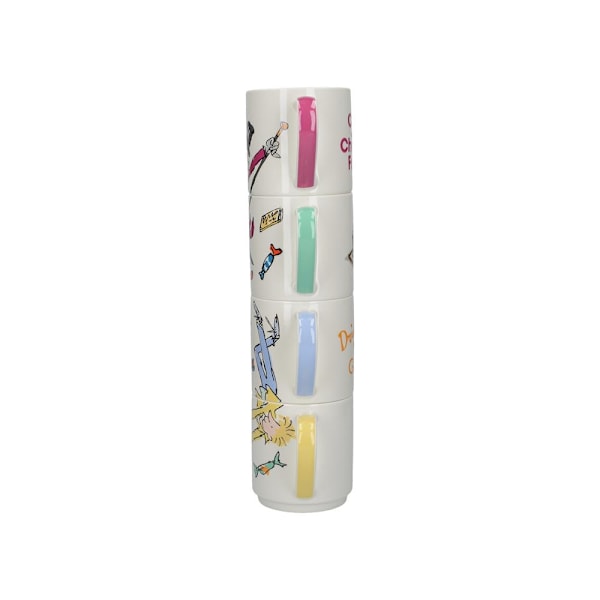 Roald Dahl Set 4 Stacking Mugs Charlie &amp; Chocolate Factory