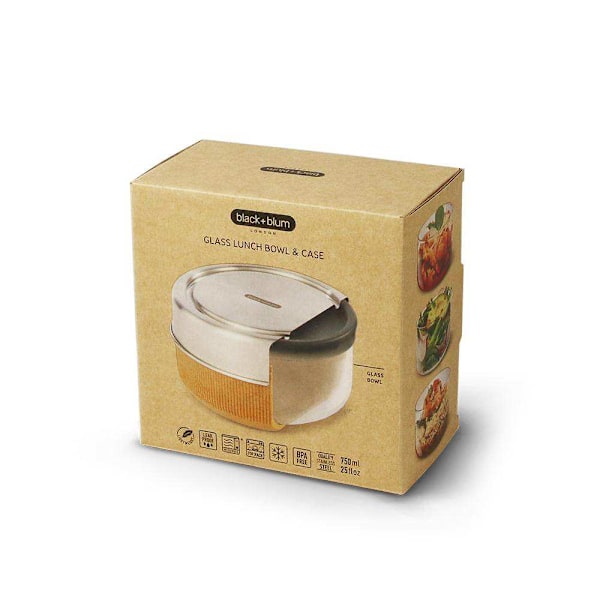 Musta + Blum Lasilounaskulho 750ml Lasiastia Musta + Blum 750ml; Vaihtoehto: Manteli
