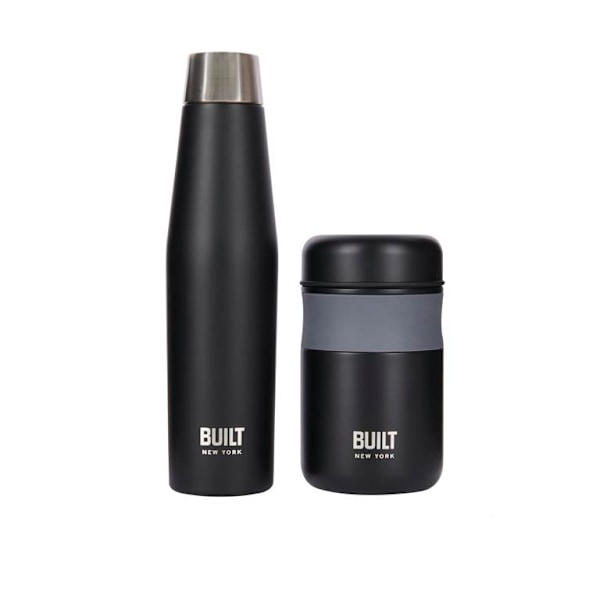 Built Apex Water Bottle &amp; Food Flask Gift Set Black