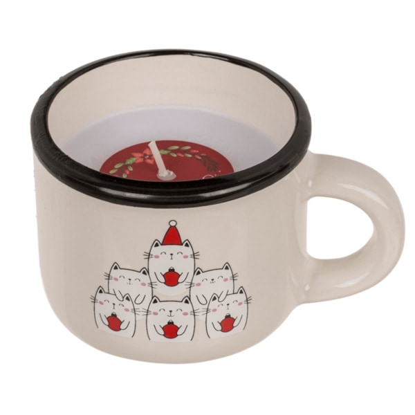 Out of the Blue Christmas Candle in Mug - Tree of Cats