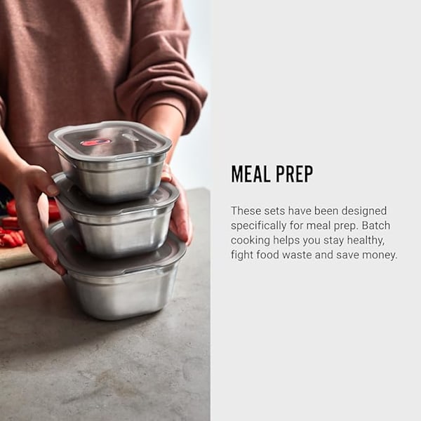 Black + Blum Multi-Function Steel Food Box Set Medium - 3pcs.