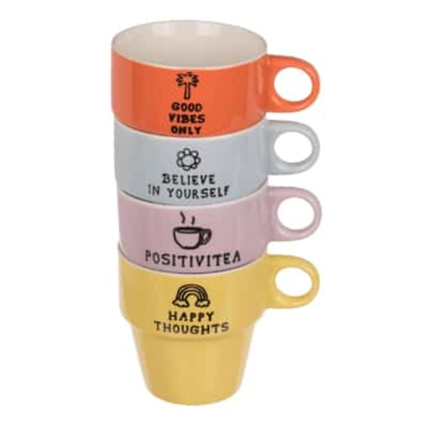 Out of the Blue Stackable Mugs - 4 pcs. - Pastel