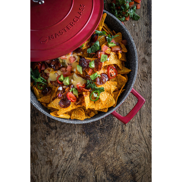 MasterClass Cast Aluminium Casserole 4L. - Red